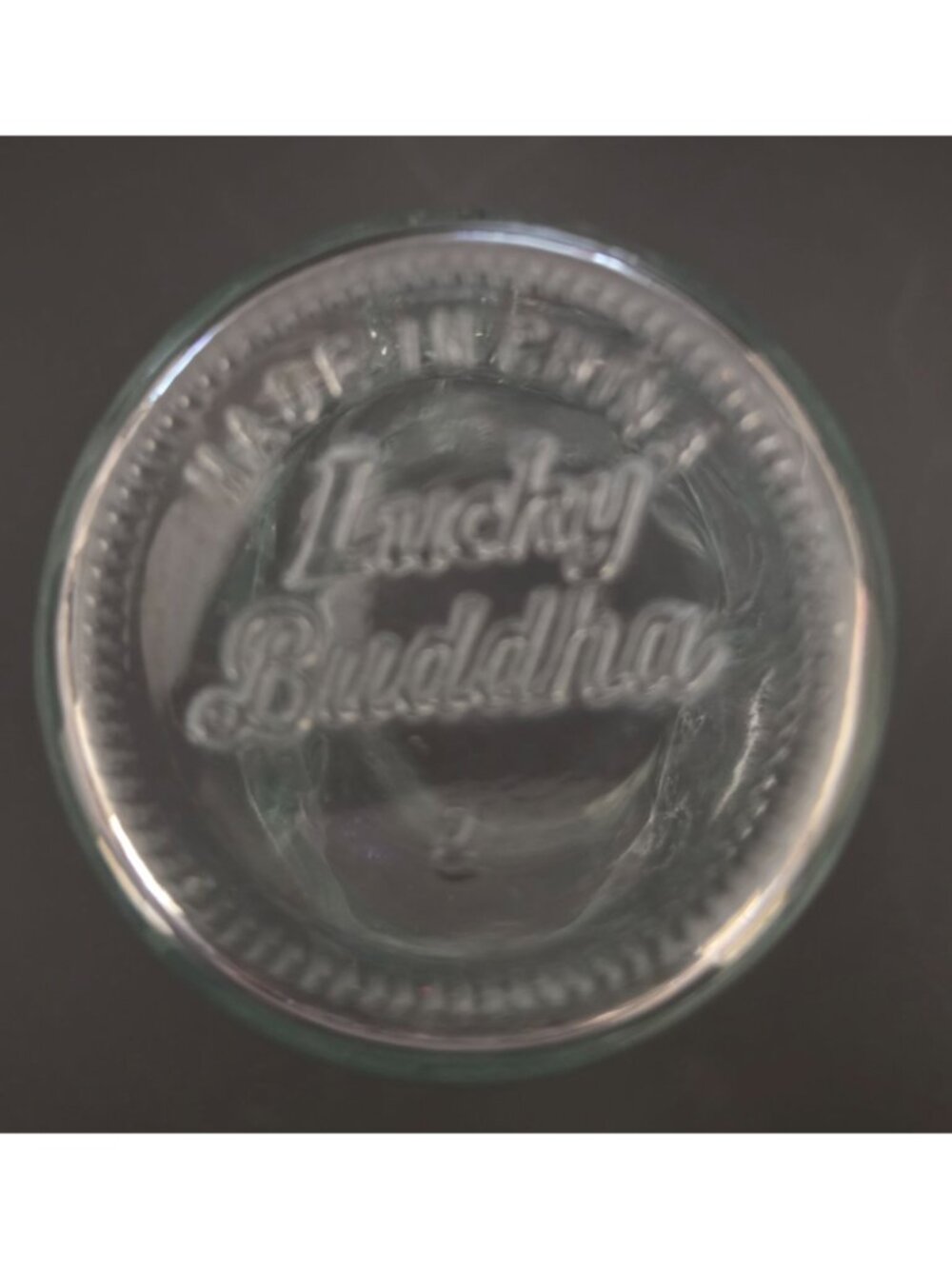Vintage Lucky Buddha Clear Glass Tumbler Cup 6.5” Embossed Smiling Buddha Barwar - Picture 5 of 5